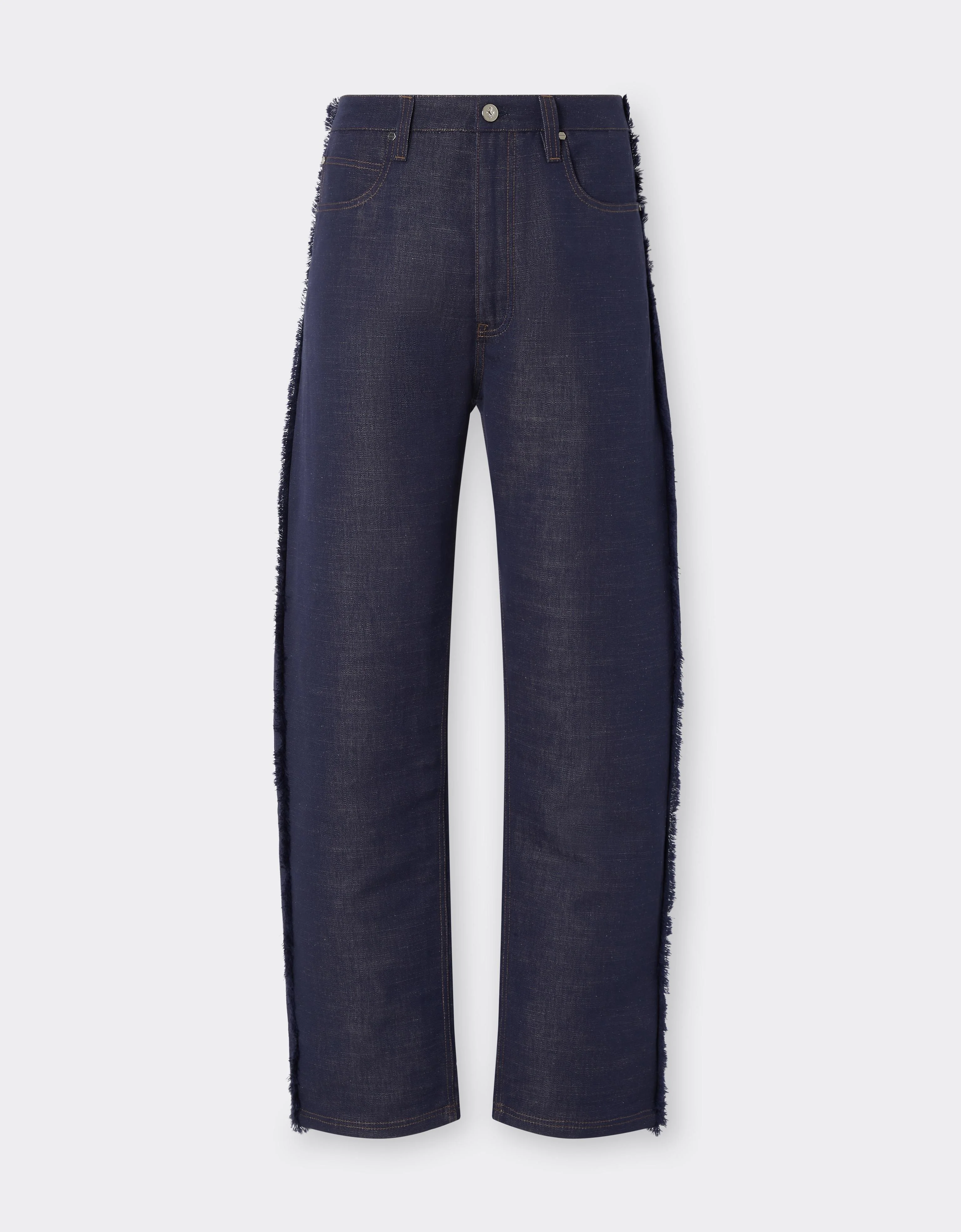 5-Pocket Trousers in Cotton and Linen Denim - 1
