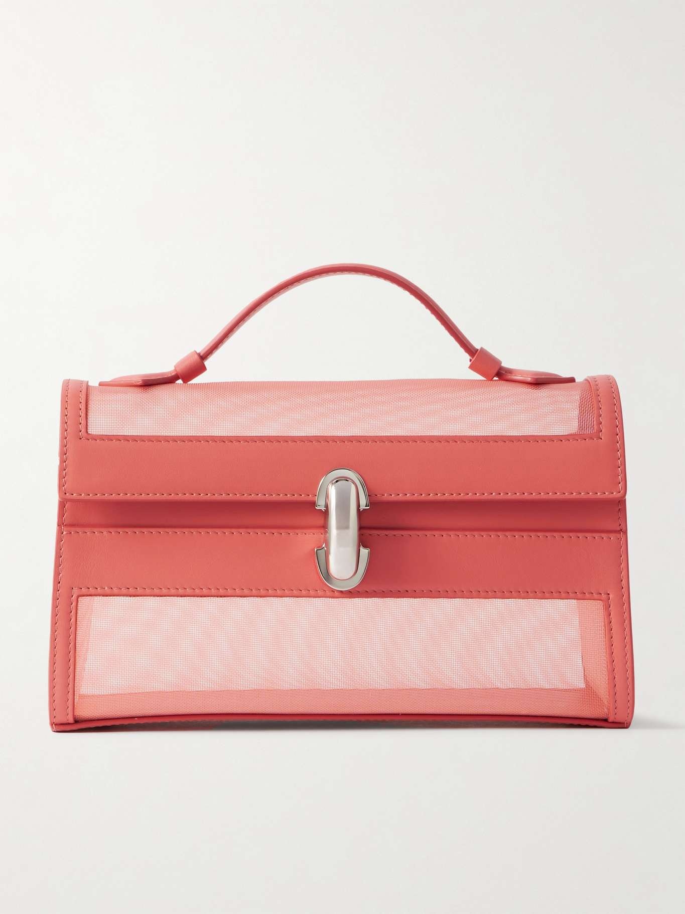 Symmetry Pochette leather and mesh tote Pink - 1