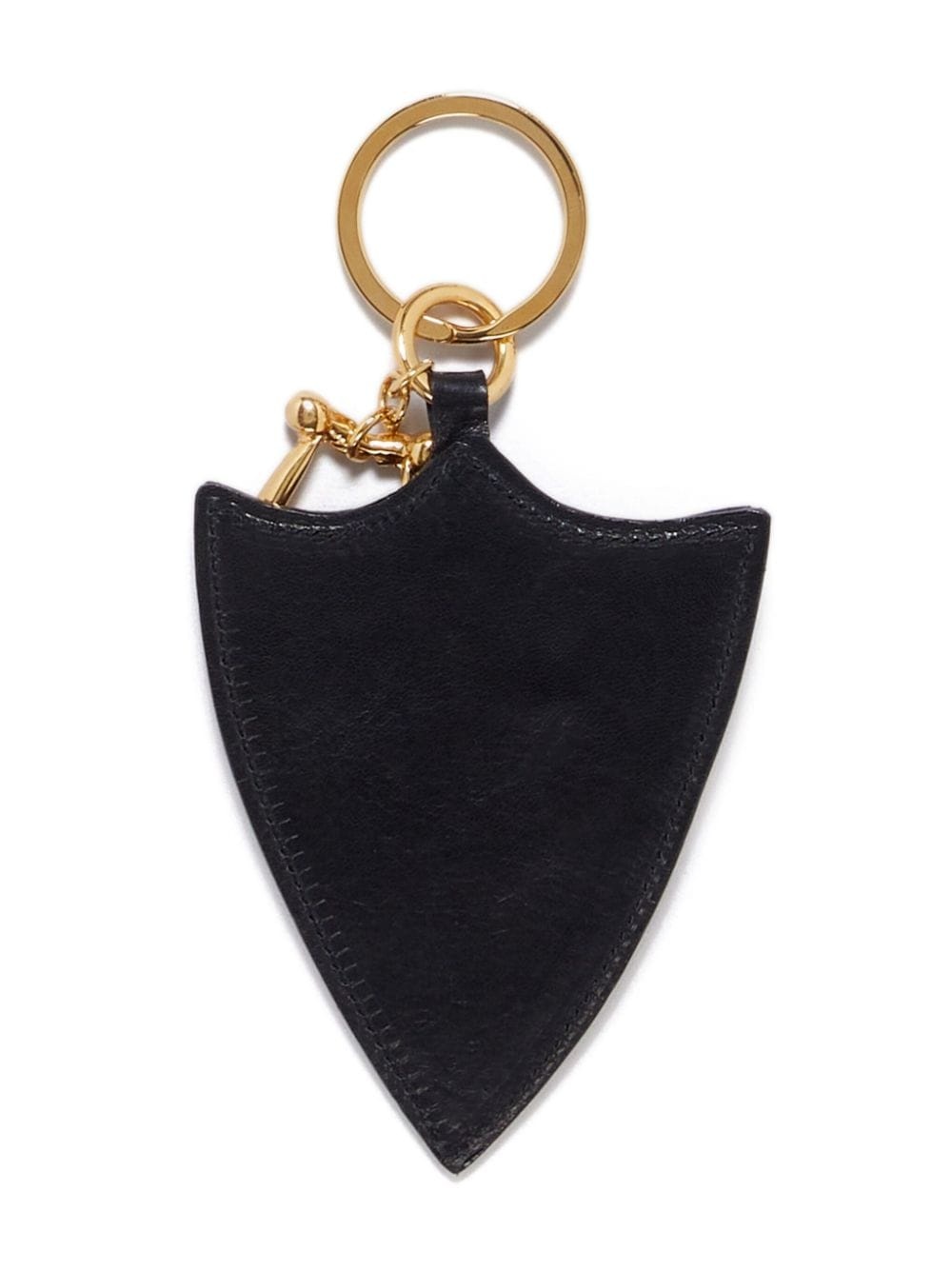 logo-embroidered leather keychain - 2