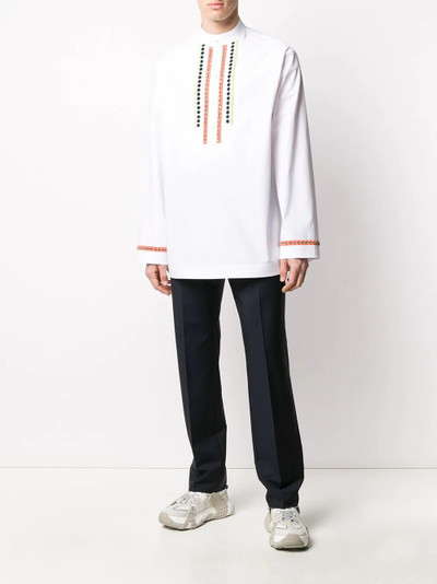 Valentino beaded mandarin collar shirt outlook