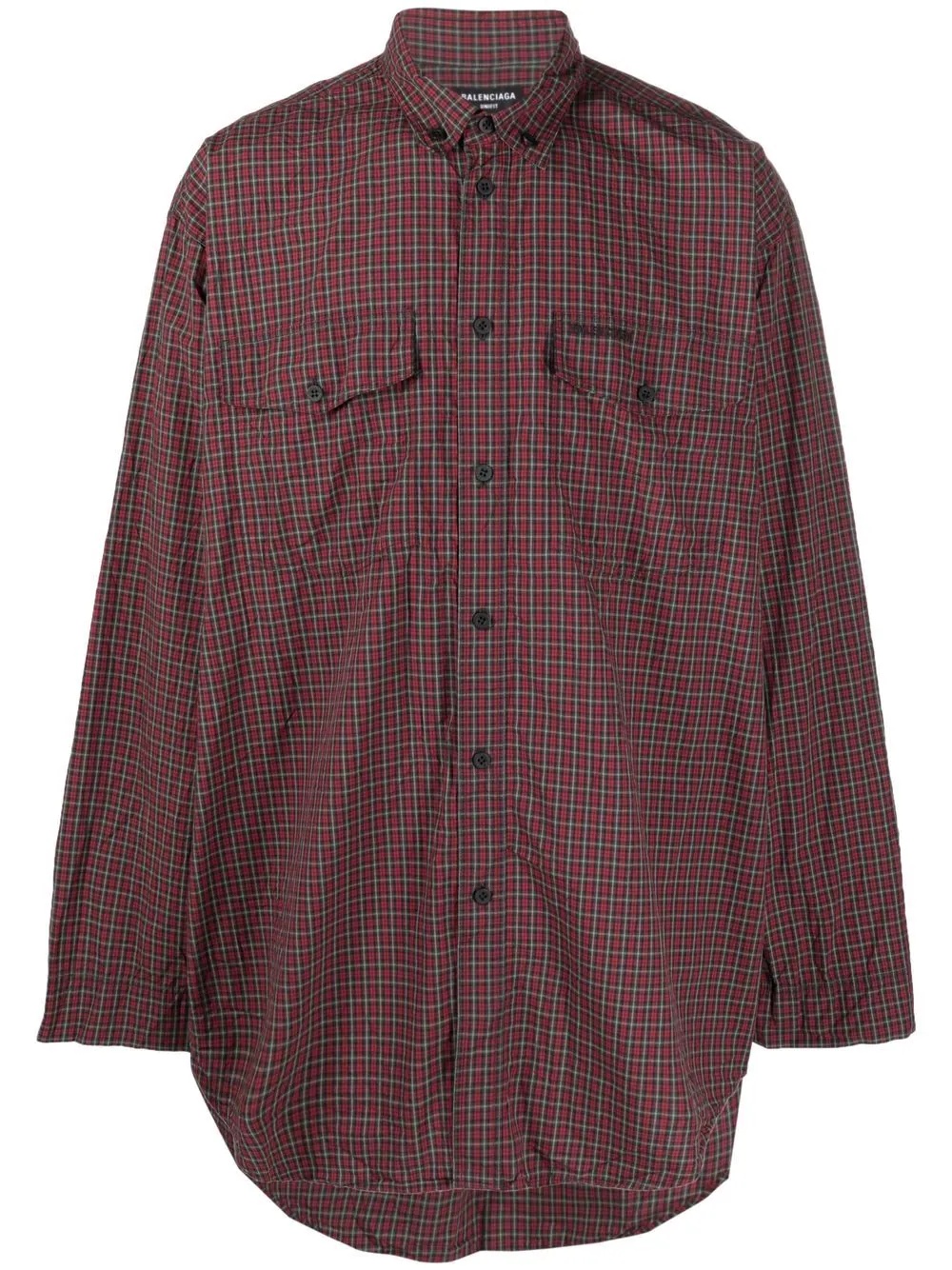 oversized tartan check shirt - 1