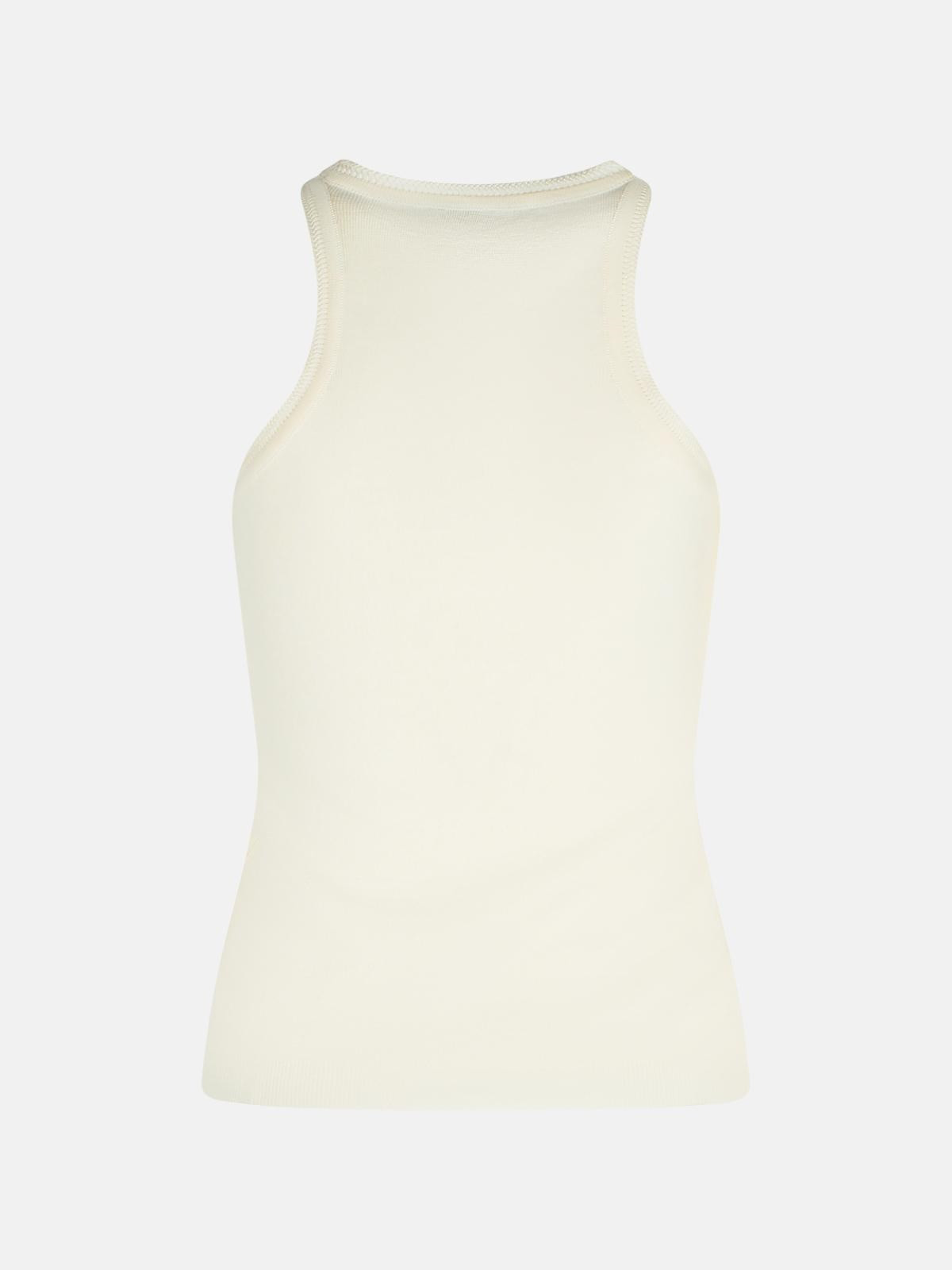 'ARNES' WHITE COTTON TANK TOP - 3