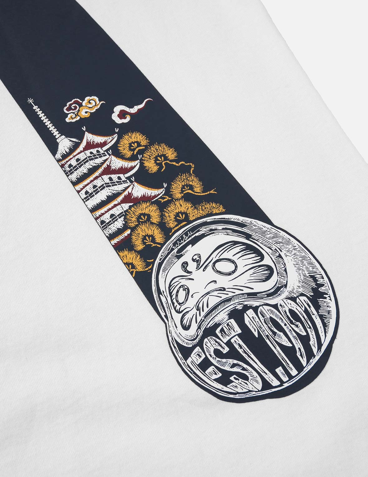Wheel of Wisdom and  Daruma Daicock Print Regular Fit T-Shirt - 5