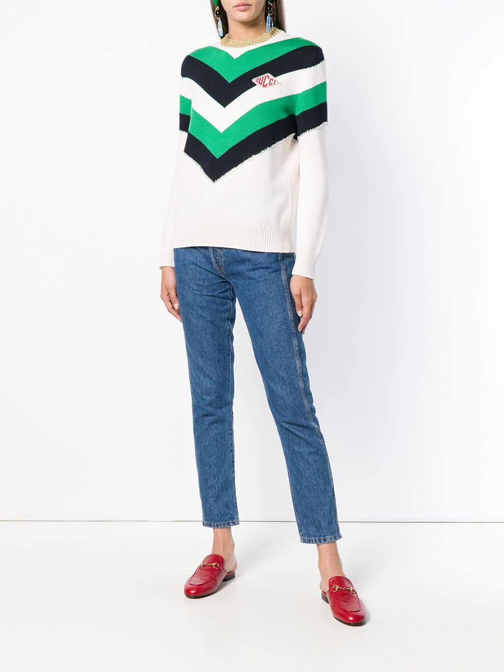 colour block knit sweater - 2