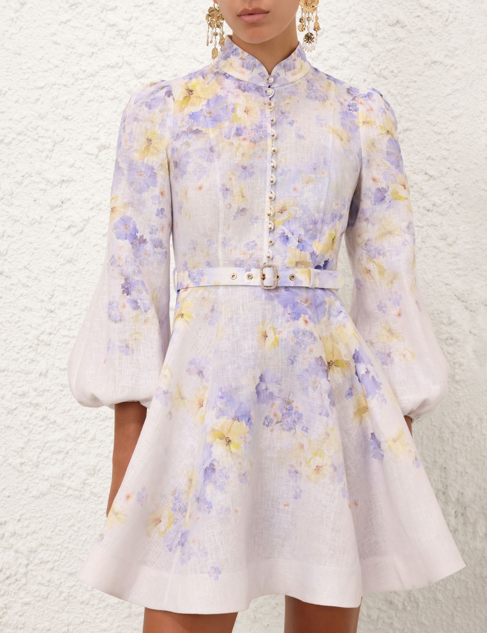 Zimmermann CRUSH BUTTONED MINI DRESS - 9142DR251LIF | REVERSIBLE