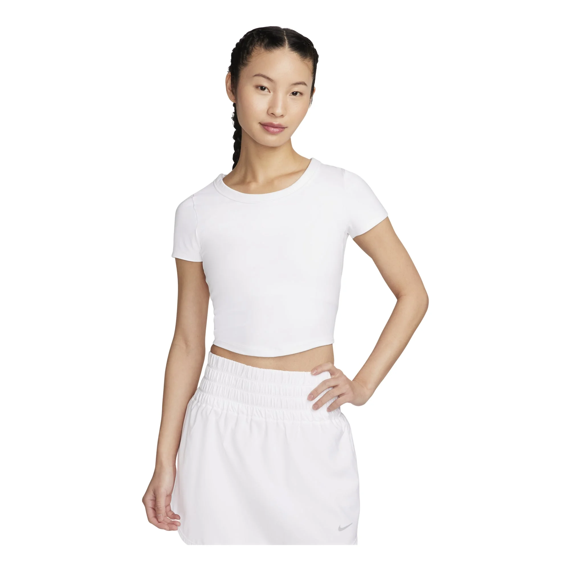 (WMNS) Nike One Fitted Dri-FIT Cropped T-Shirt Asia Sizing 'White' FN2805-100 - 1