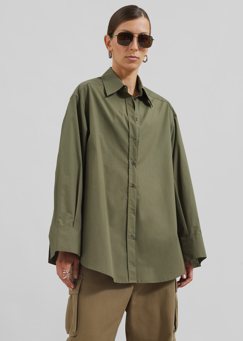 Prato Button Up Shirt - Khaki 12