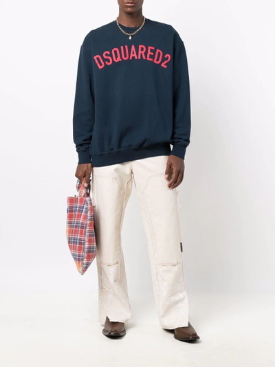 DSQUARED2 logo-print cotton sweatshirt outlook