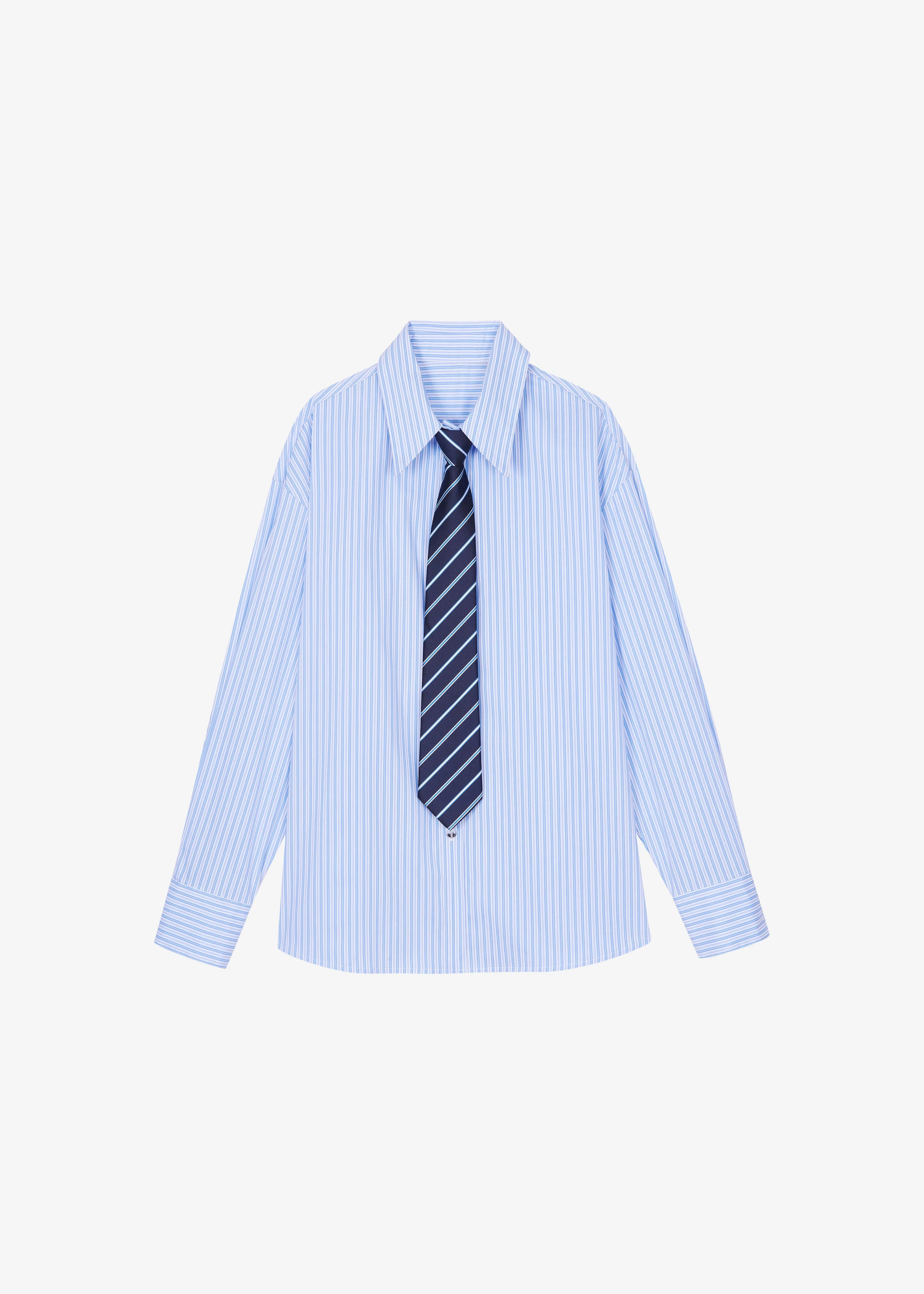 Gainsford Neck Tie Shirt - Blue/White Stripe - 1