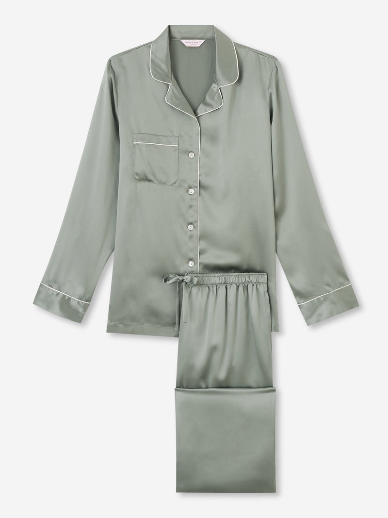 Women's Pyjamas Bailey Silk Satin Green - 1