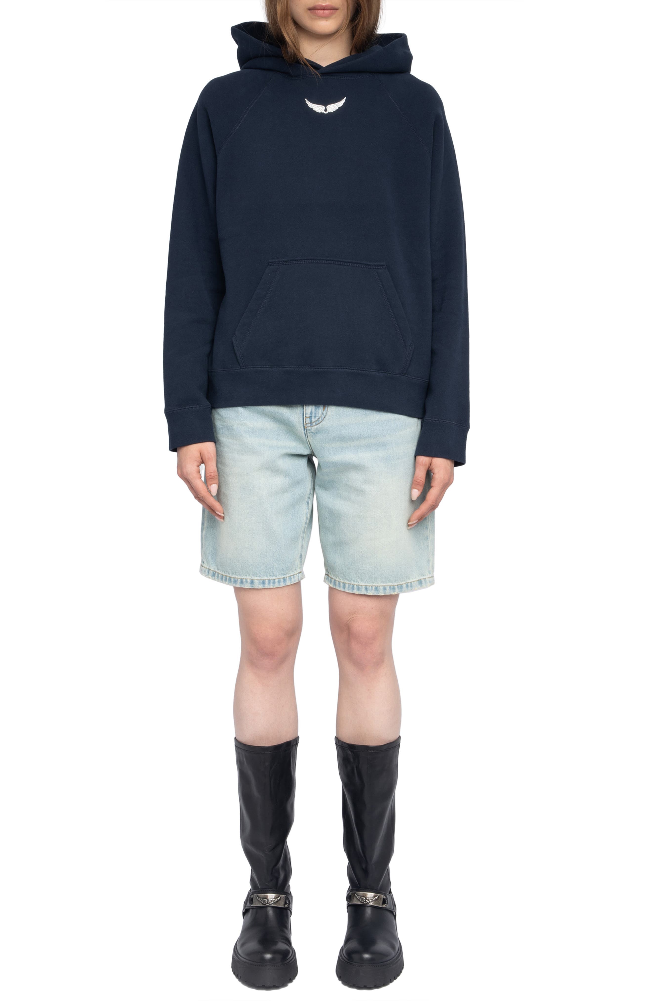 Zadig & Voltaire Georgy Photo Ride Strass Rhinestone Hoodie in Encore at Nordstrom - 7