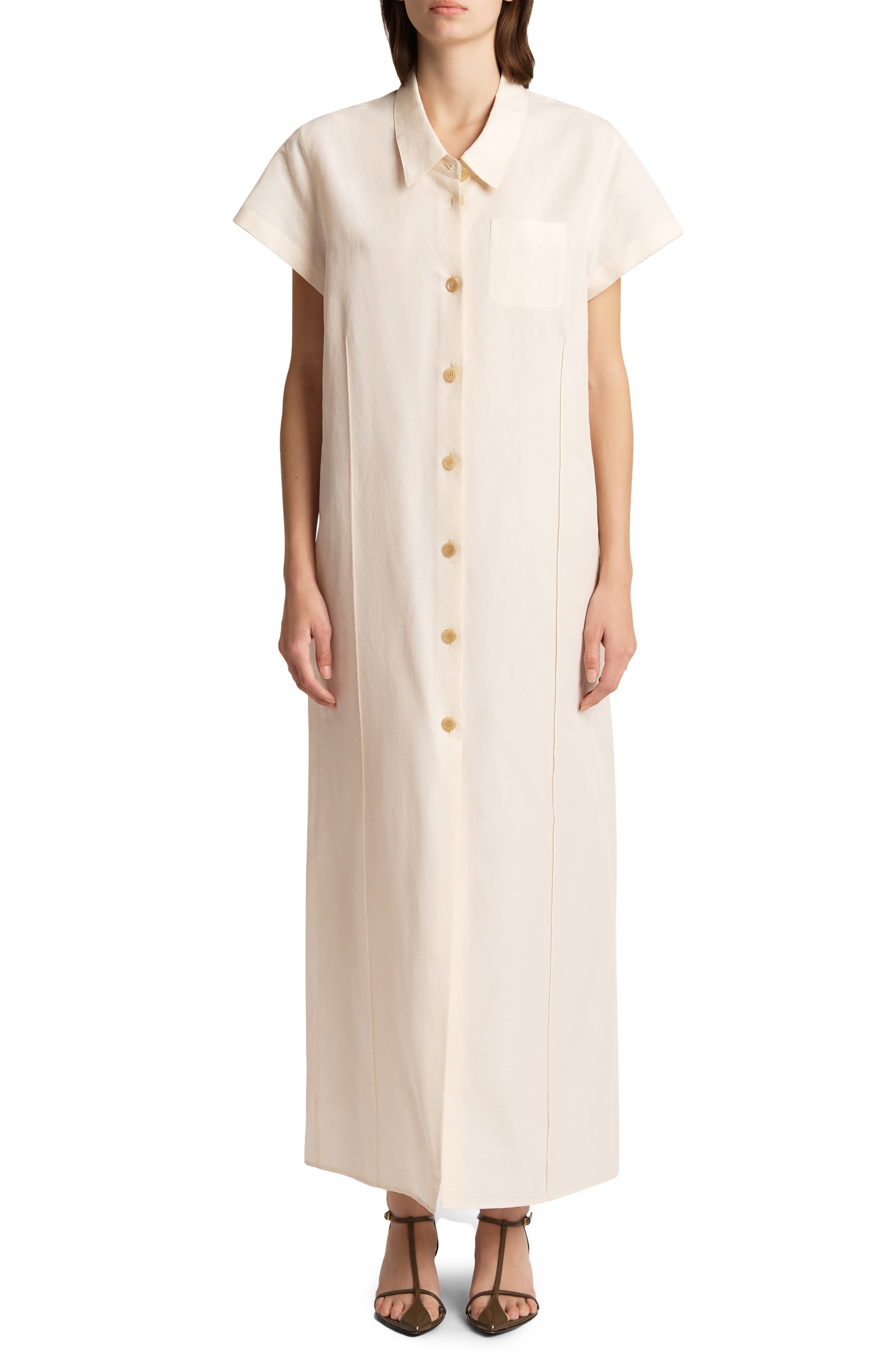 Khaite Effy Organza Shirtdress in Natural at Nordstrom - 1