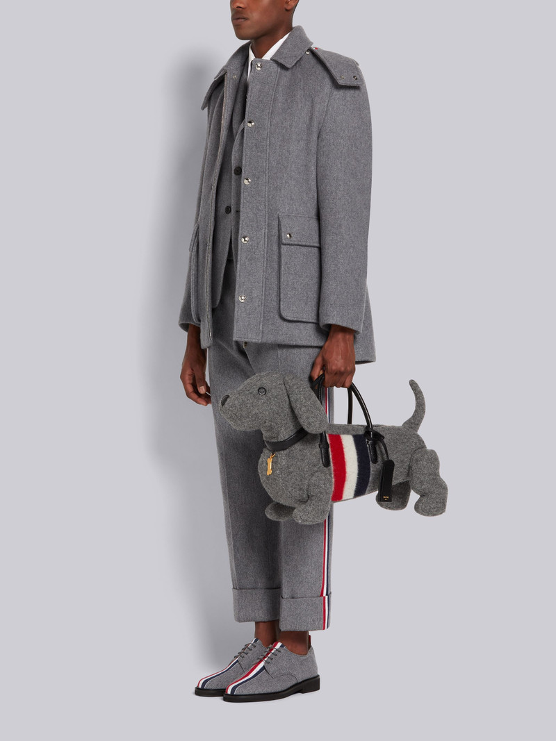 Medium Grey Boiled Wool Stripe Hector Bag 6