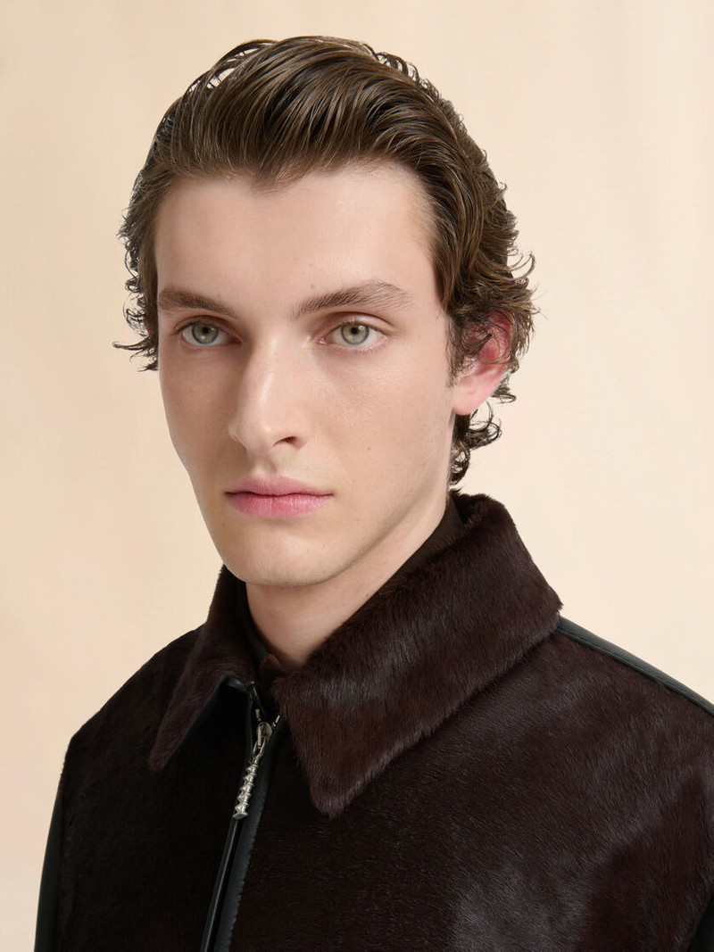 BLACK LEATHER AND PONY HAIR JACKET 4