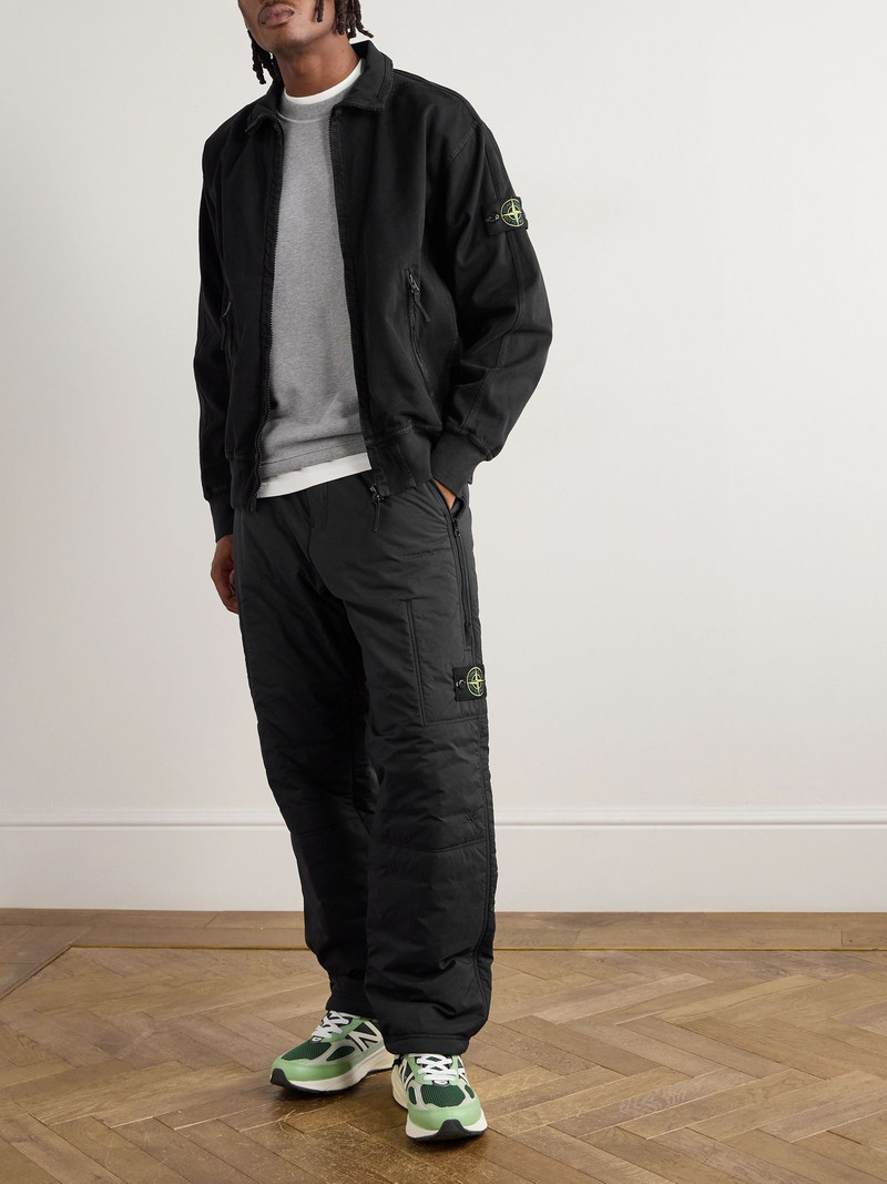 Stone Island Panama Cotton-Canvas Zip-Up Jacket Black outlook