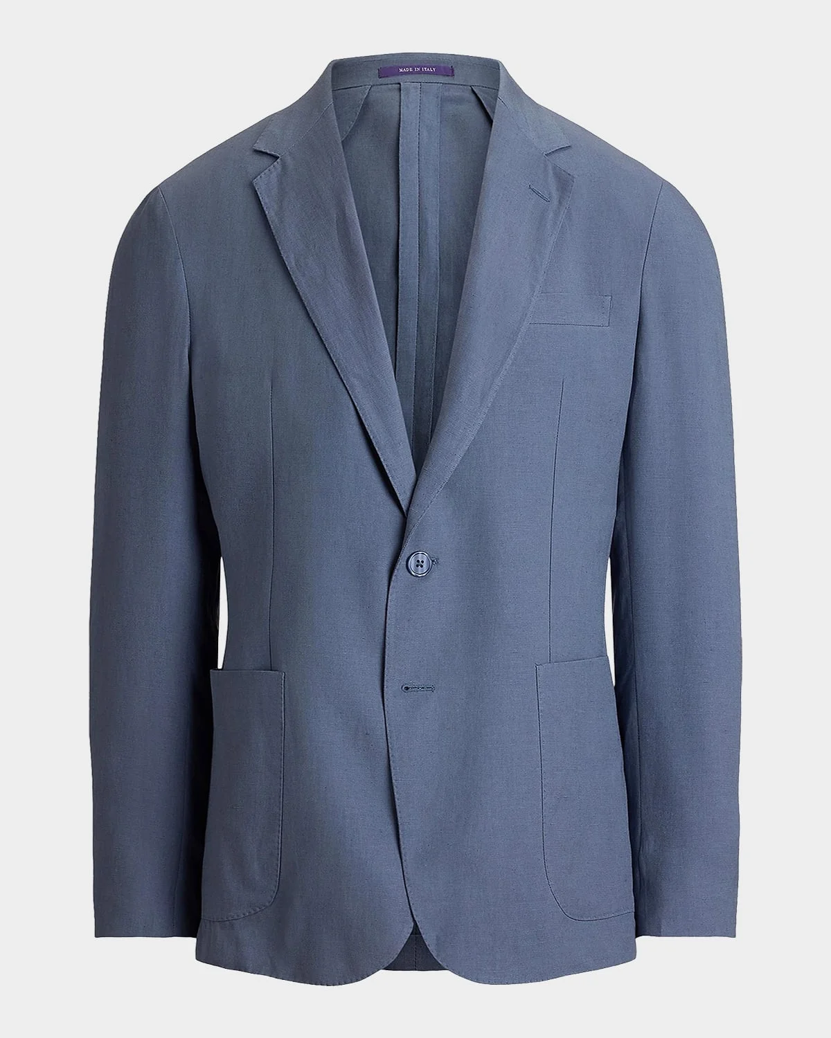 Men's Tussah Silk and Linen Textured Two-Button Sport Coat - 1