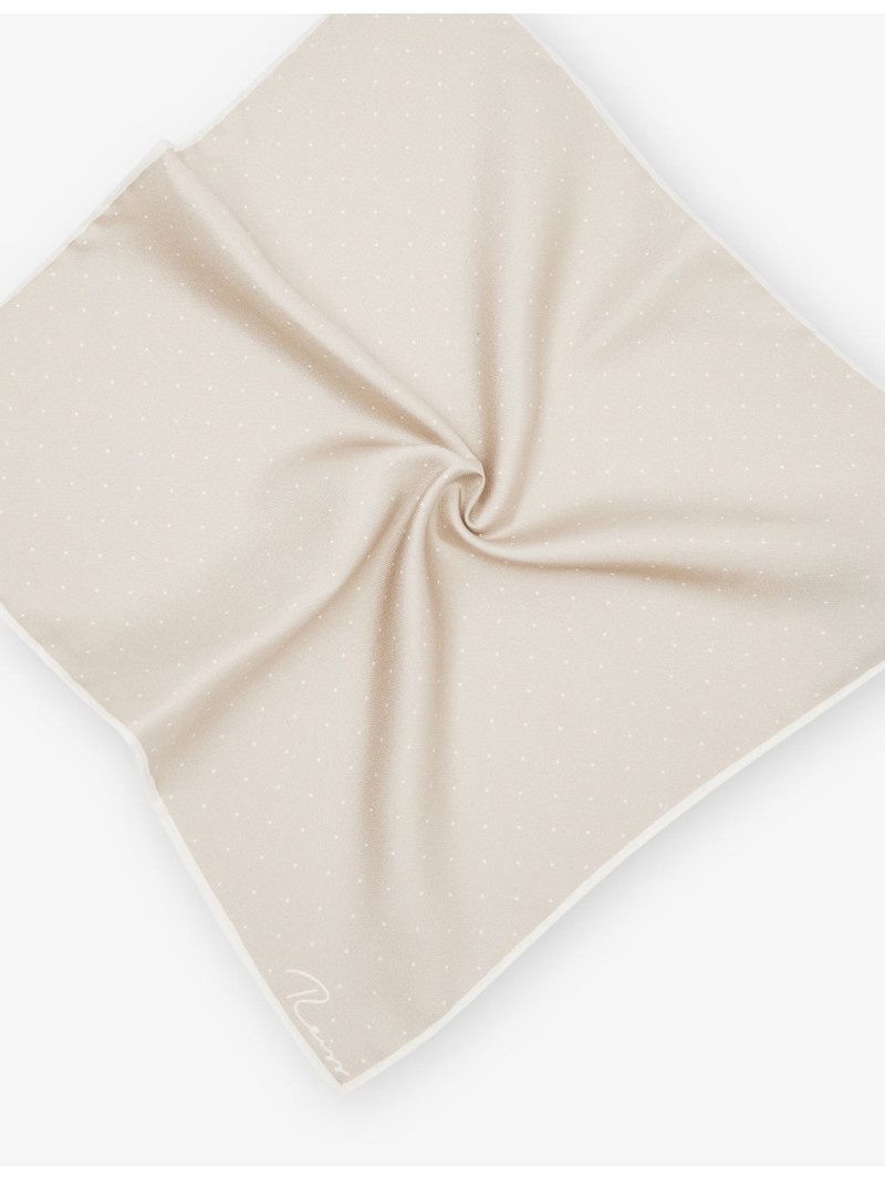 REISS Liam Polka-Dot Silk Pocket Square outlook