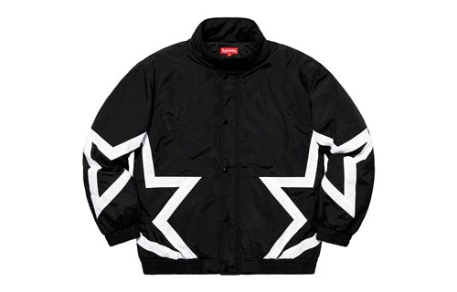Supreme SS19 Stars Puffy Jacket Black Back Large logo Pattern Unisex SUP-SS19-339 - 2