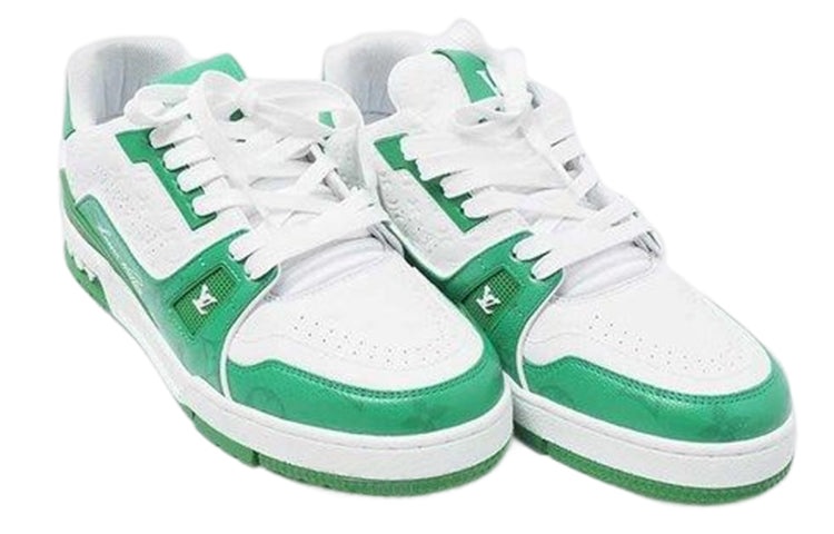 LOUIS VUITTON LV Trainers 'White Green' 1AANFY - 2