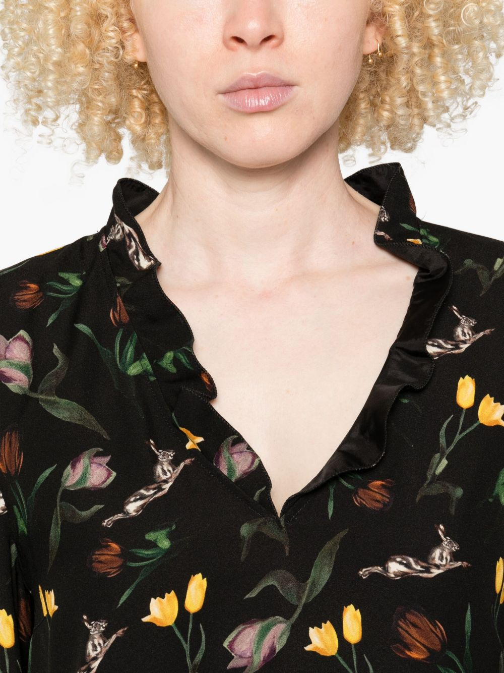 floral-print blouse - 5