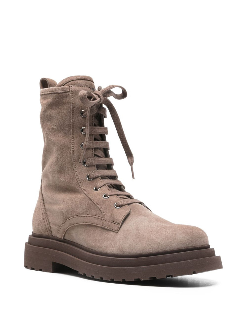 Brunello Cucinelli lace-up lug-sole ankle boots outlook