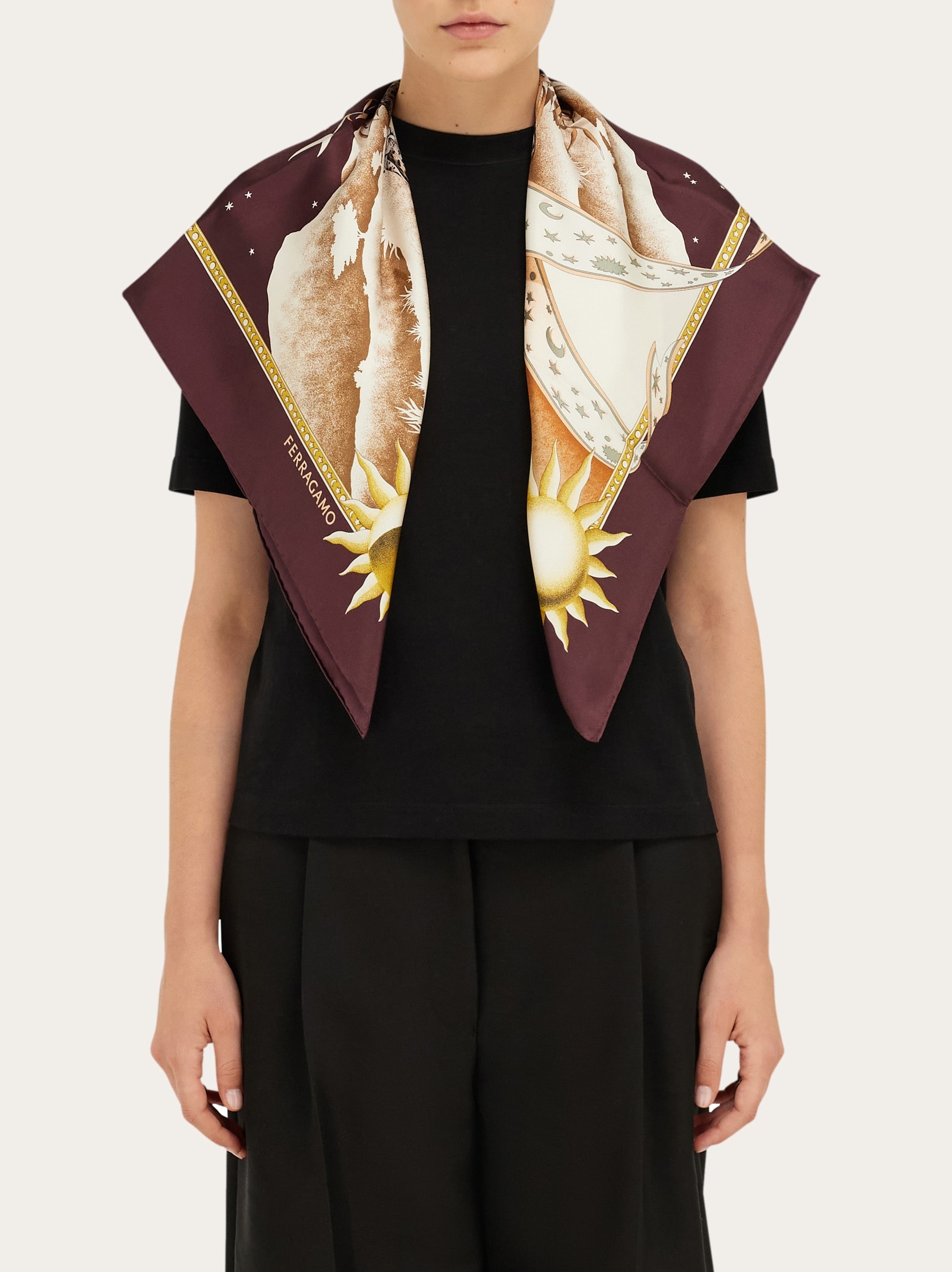 Day & Night print silk foulard - 3