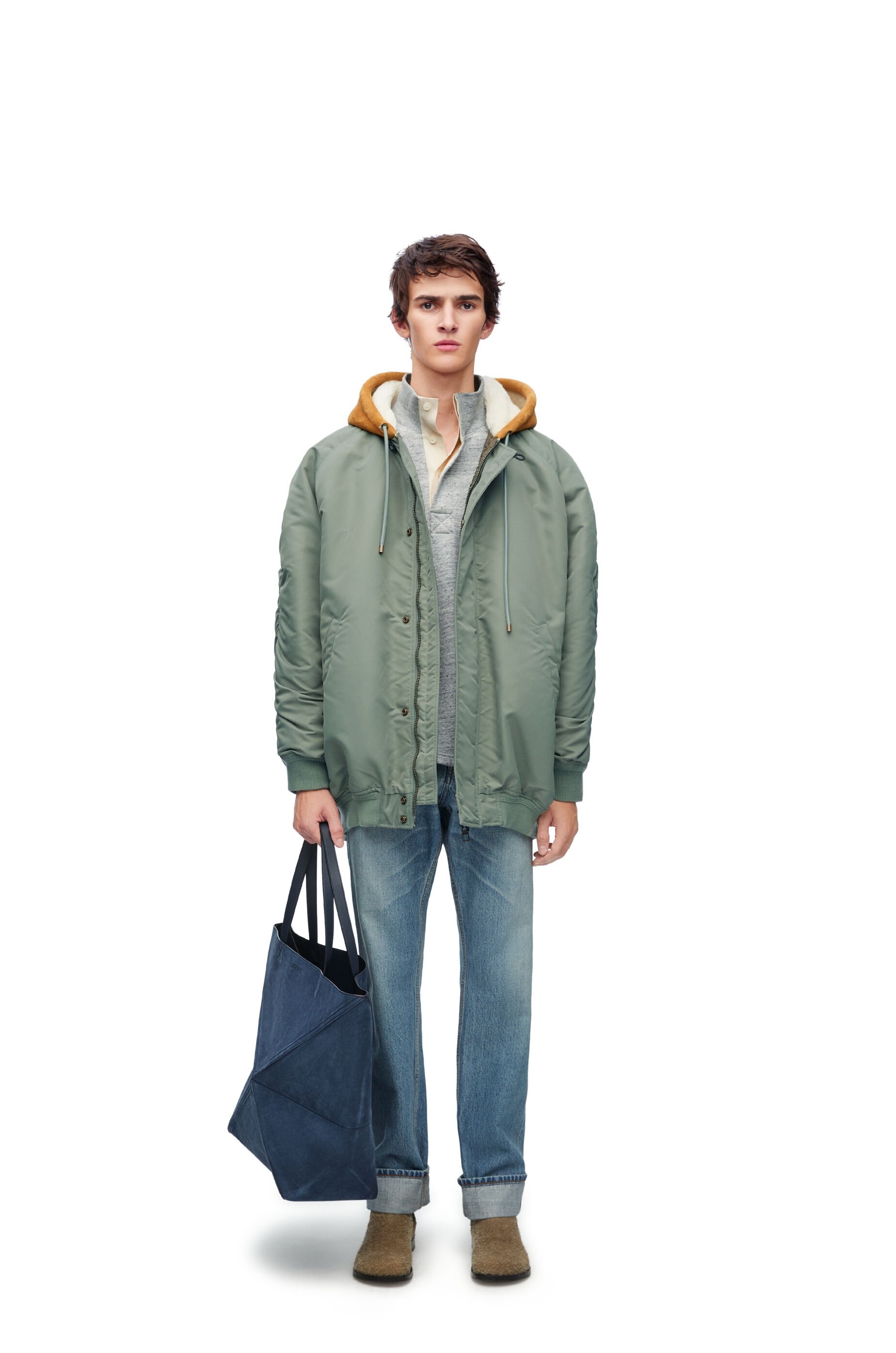 Hooded bomber jacket in nylon - 2