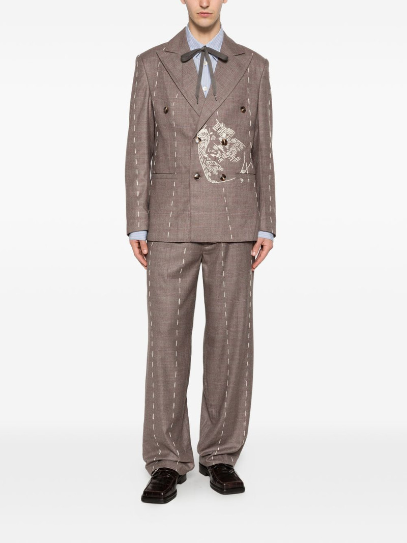 KidSuper embroidered double-breasted blazer outlook