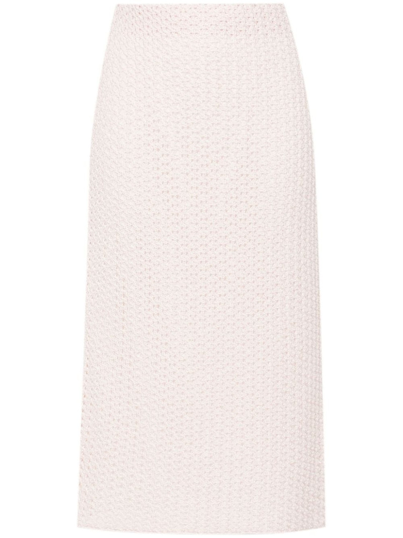 sequin-detail open-knit skirt 1