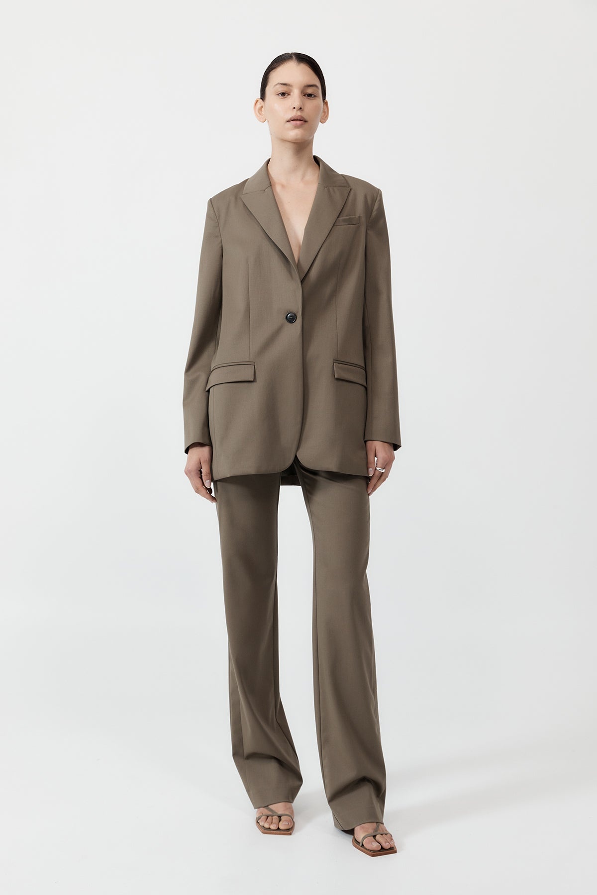 Belt Detail Blazer - Kelp - 2