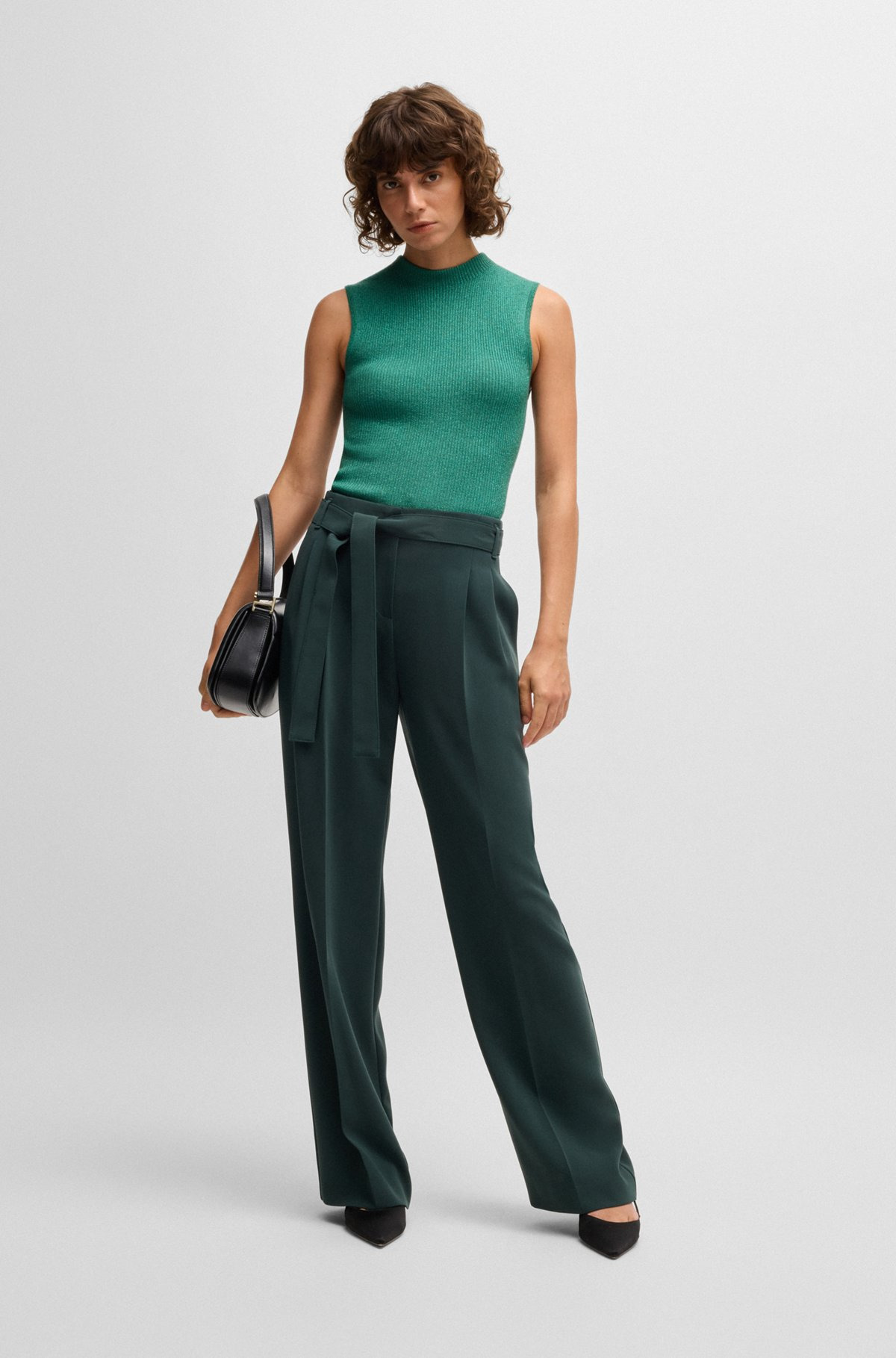 SLEEVELESS RIBBED TOP WITH SPARKLE EFFECT - 3