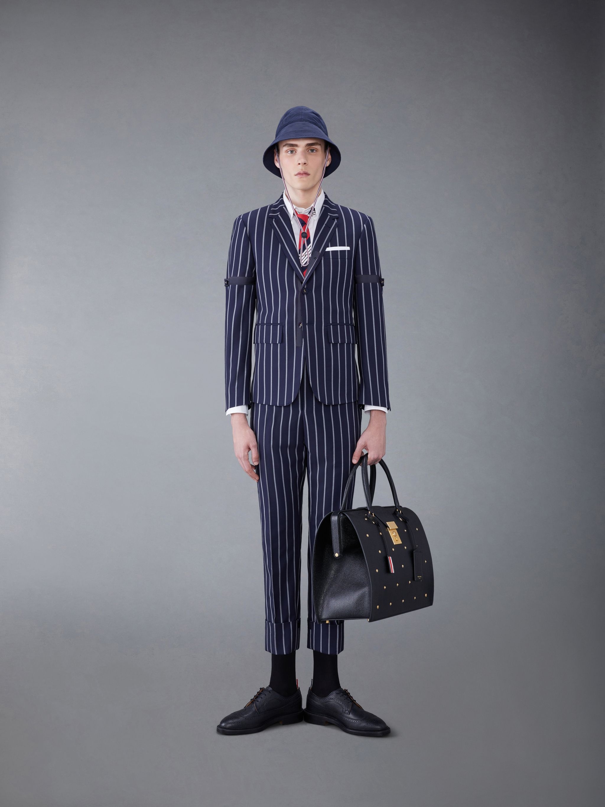 striped straight-leg wool trousers - 3