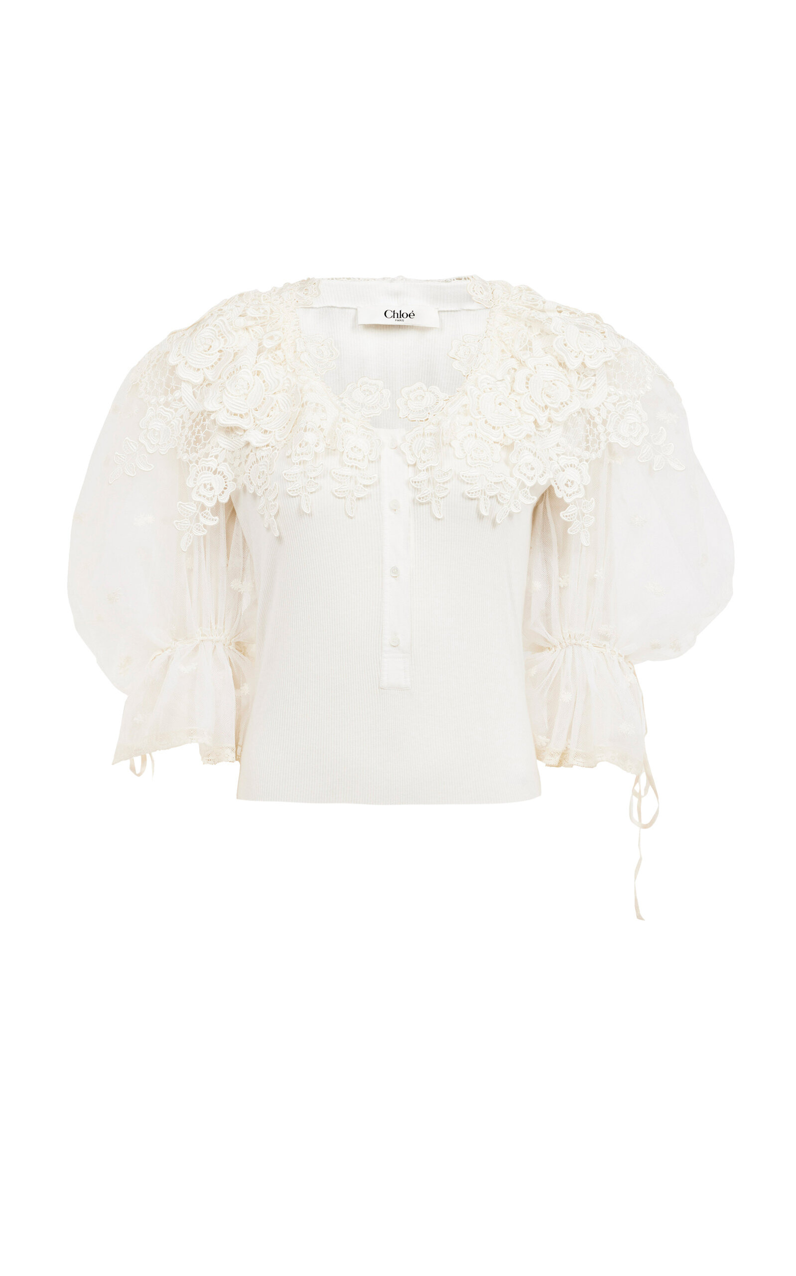 Guipure Lace Bodysuit white - 1