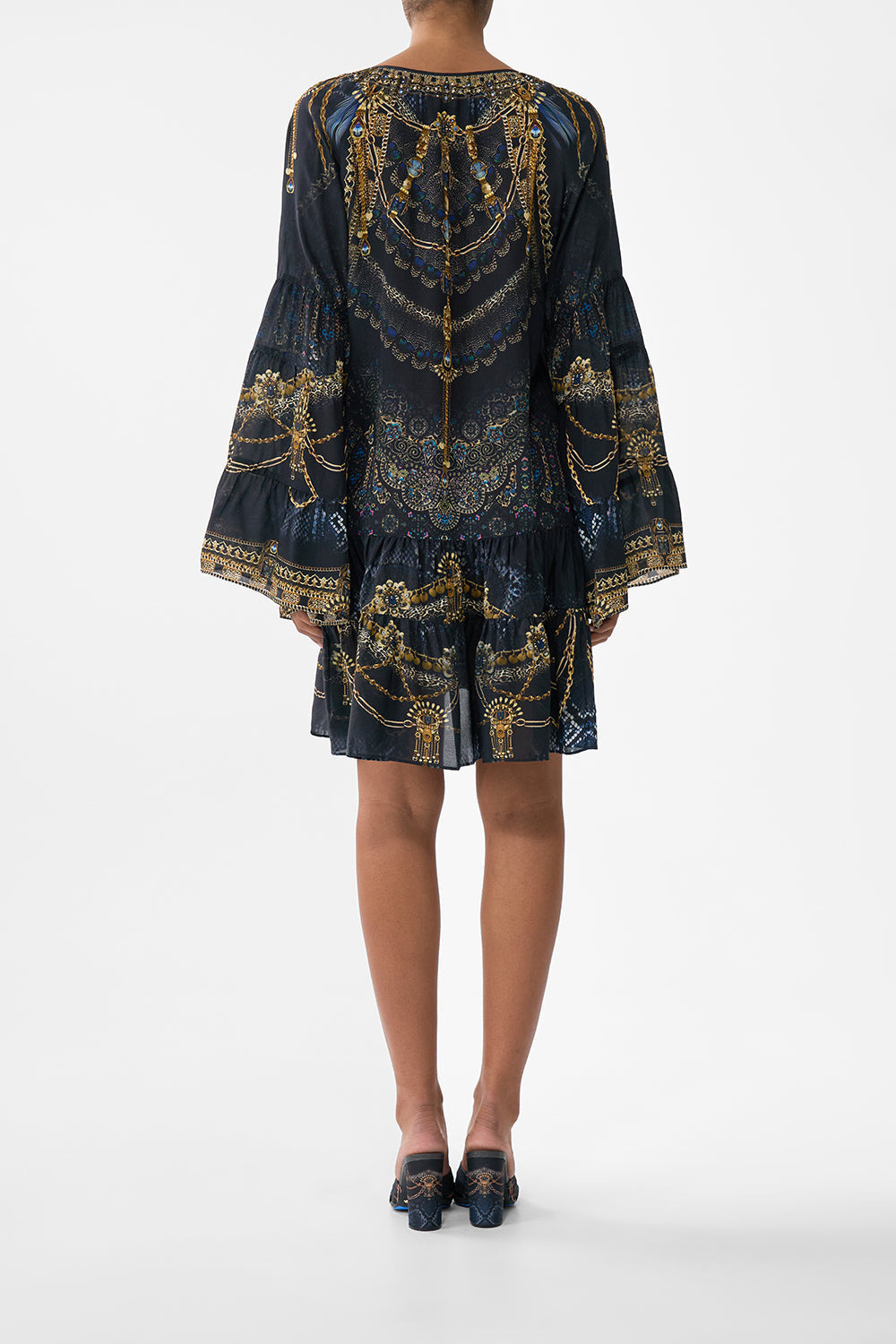 A-LINE GATHERED PANEL DRESS - 3