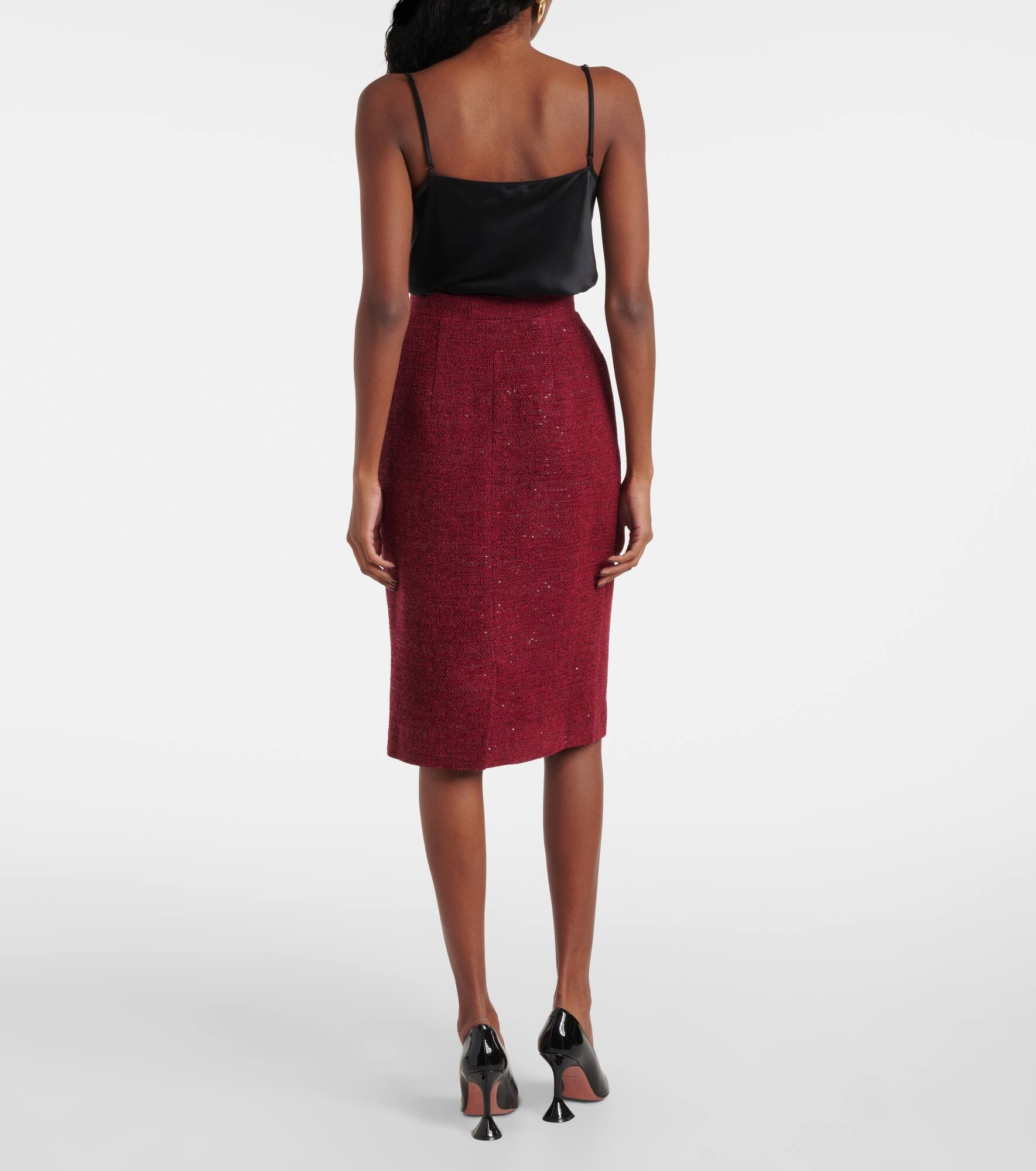 Sequined tweed pencil skirt - 3