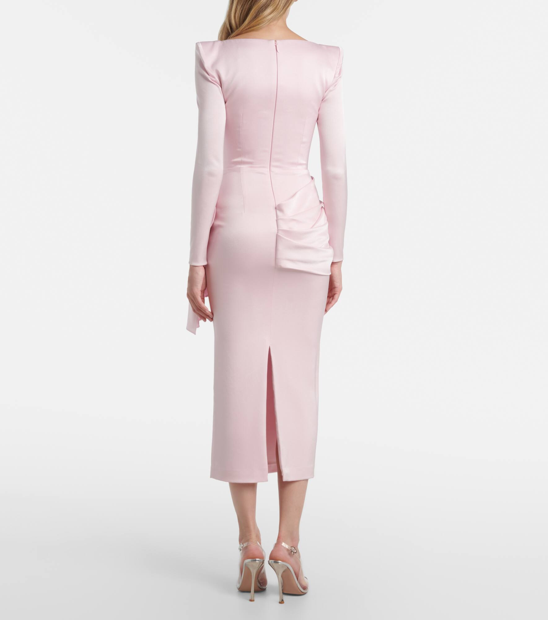 Draped crêpe satin cocktail dress - 3