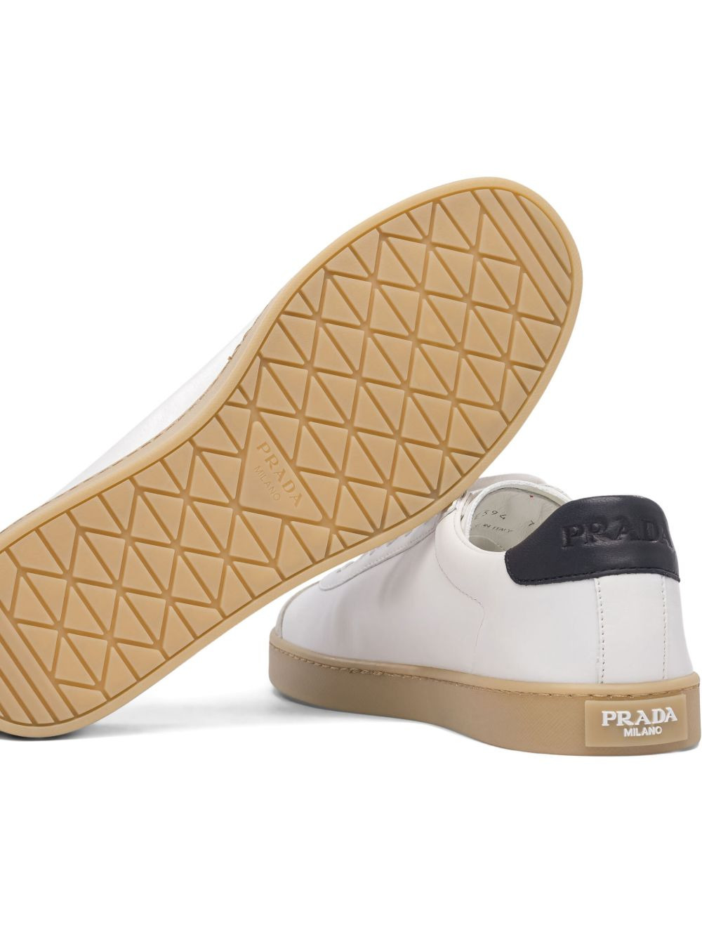 Track leather logo-plaque sneakers - 4