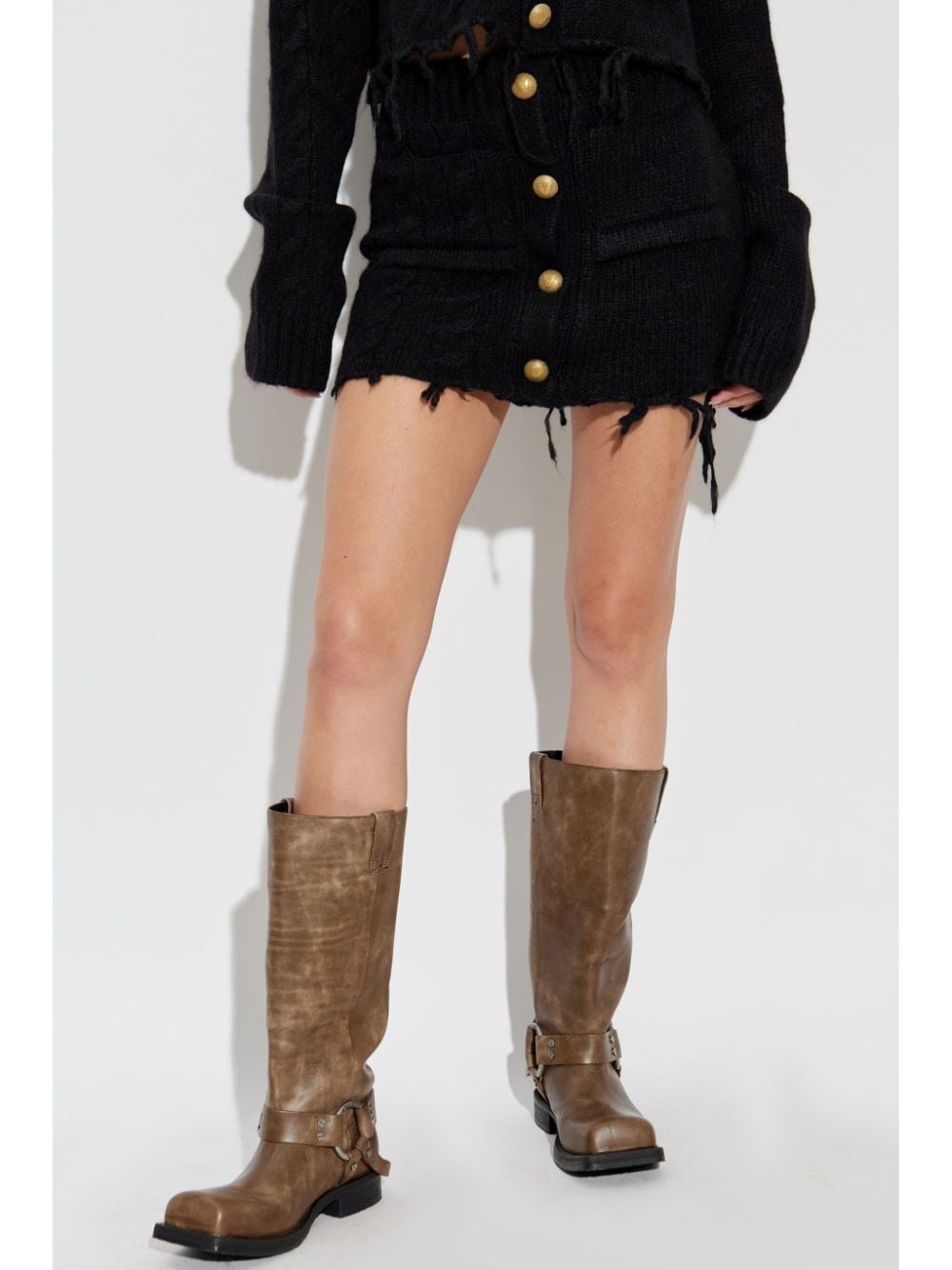 raw-cut wool mini skirt - 3