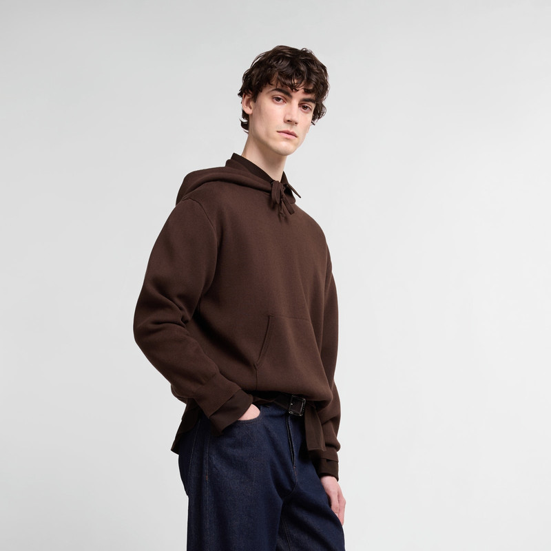 Hooded sweatshirt in doubled knit 7