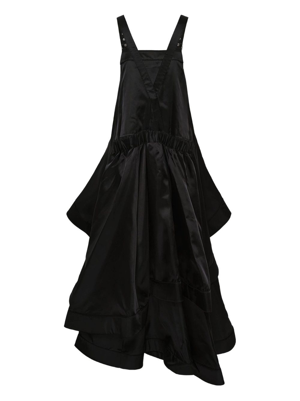 layered pinafore midi dress - 2