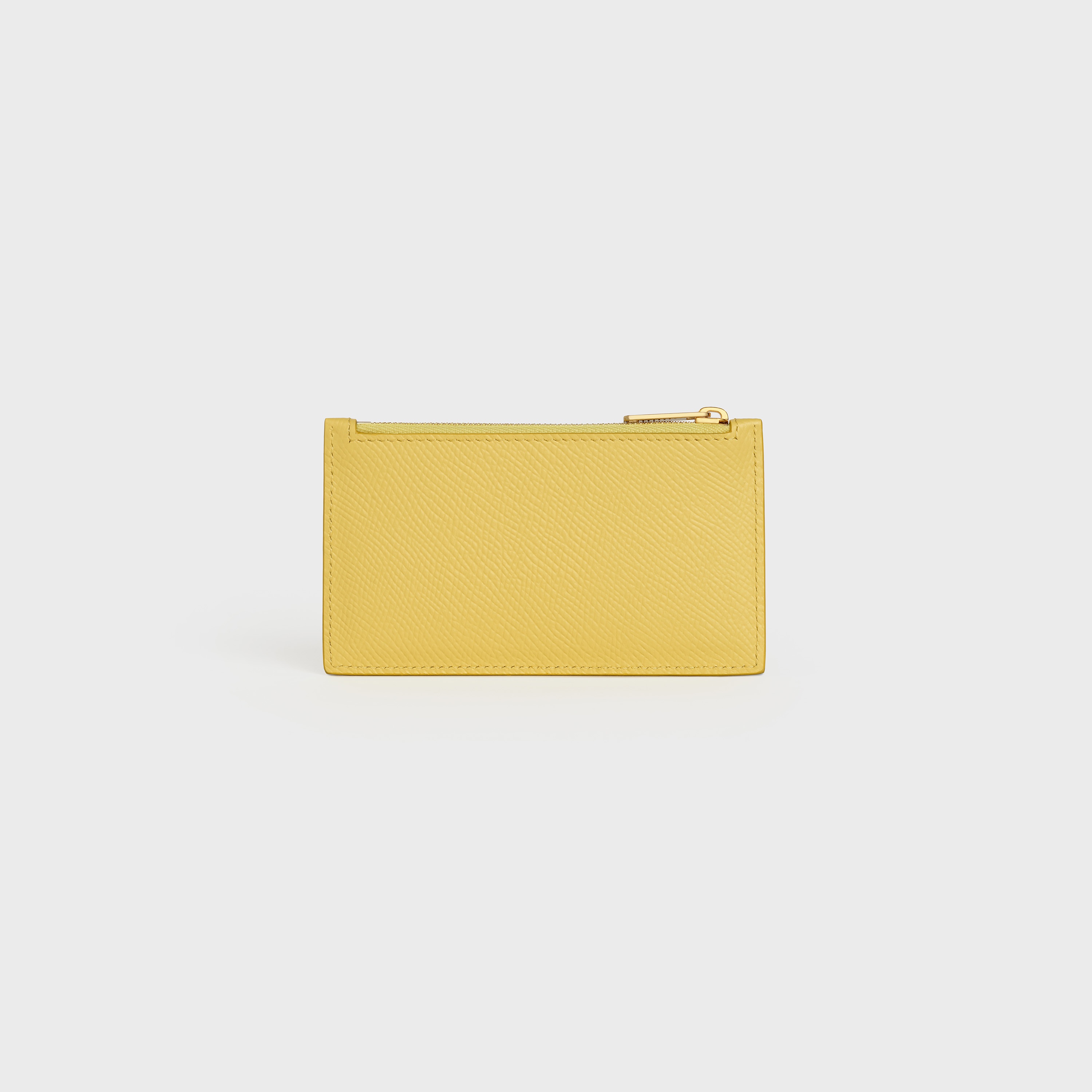 ZIPPED COMPACT CARD HOLDER IN GRAINED CALFSKIN - 3