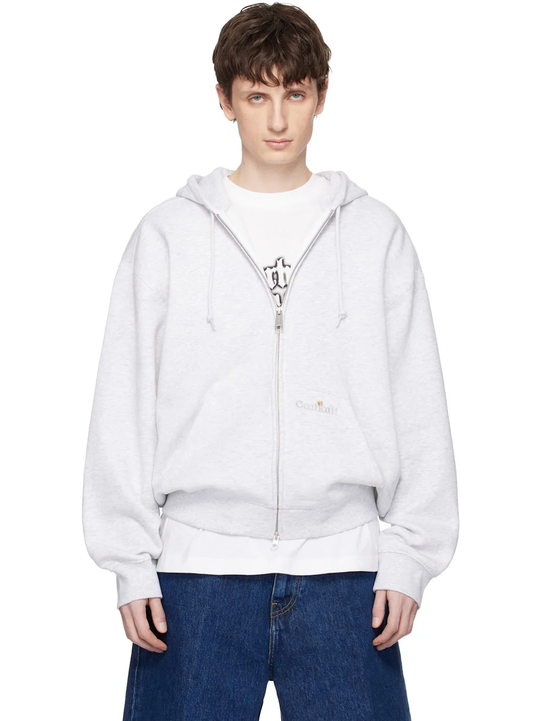 Gray WIP Label Sweat Hoodie - 1