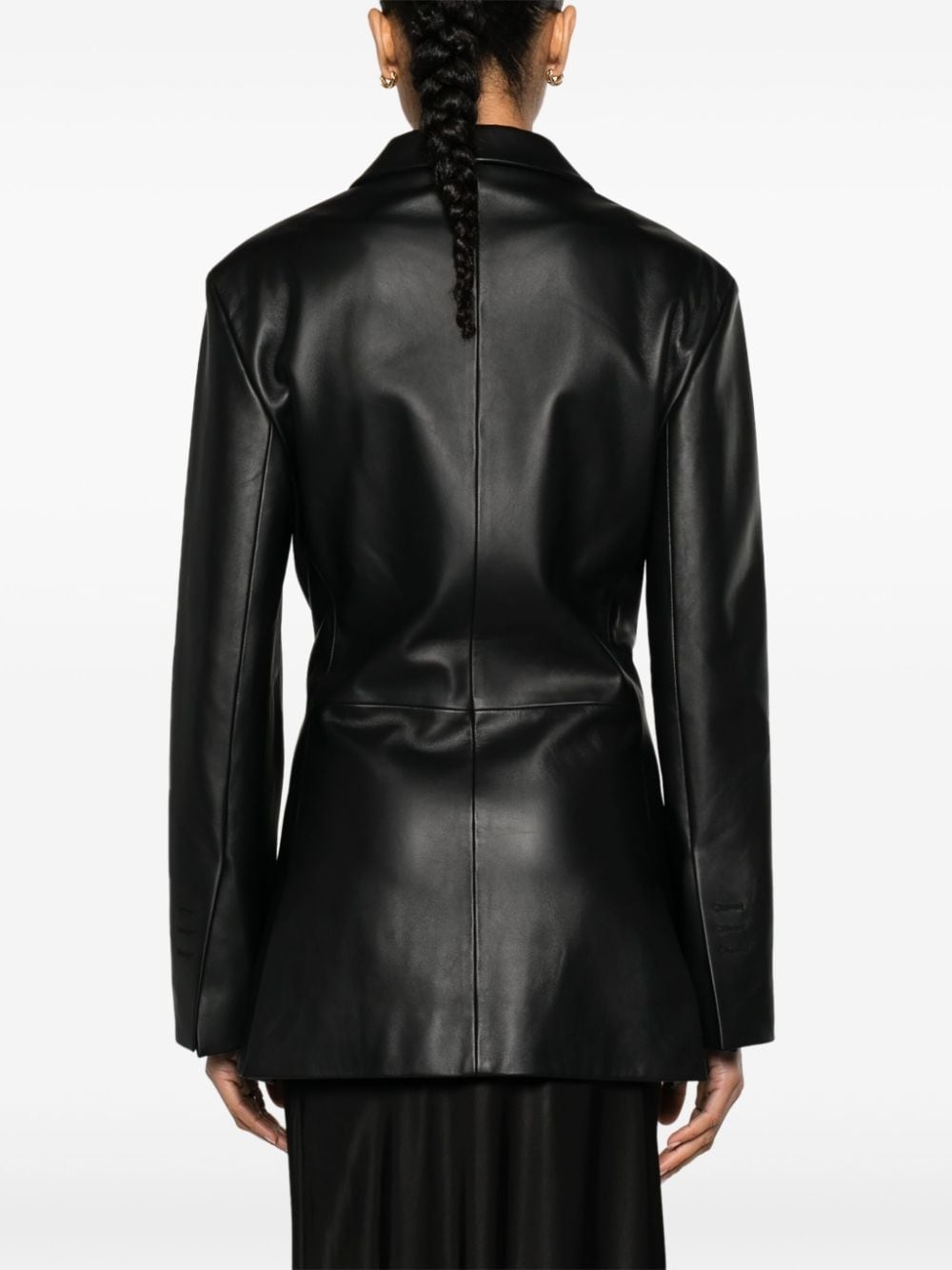 La Veste Tibau Cuir leather blazer - 4