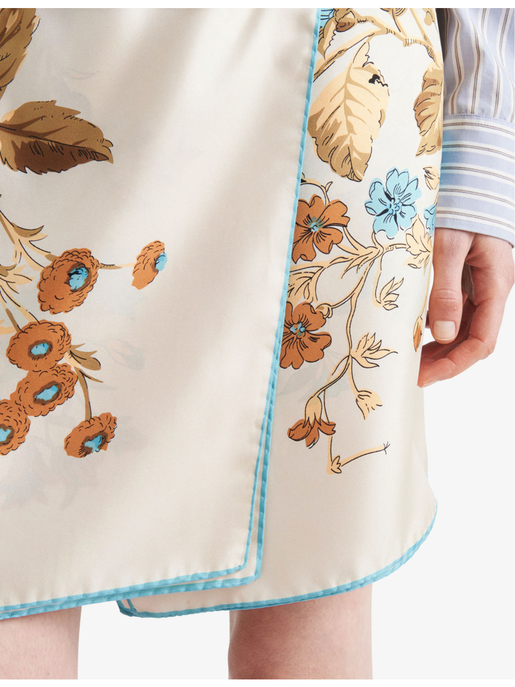 Floral-print archive-logo silk-twill mini skirt - 5