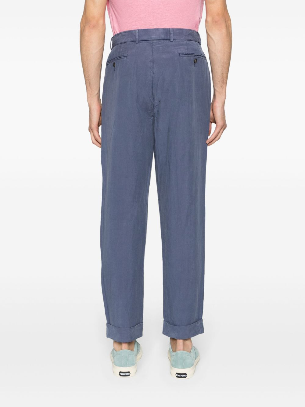 pleat-detail tapered trousers - 4
