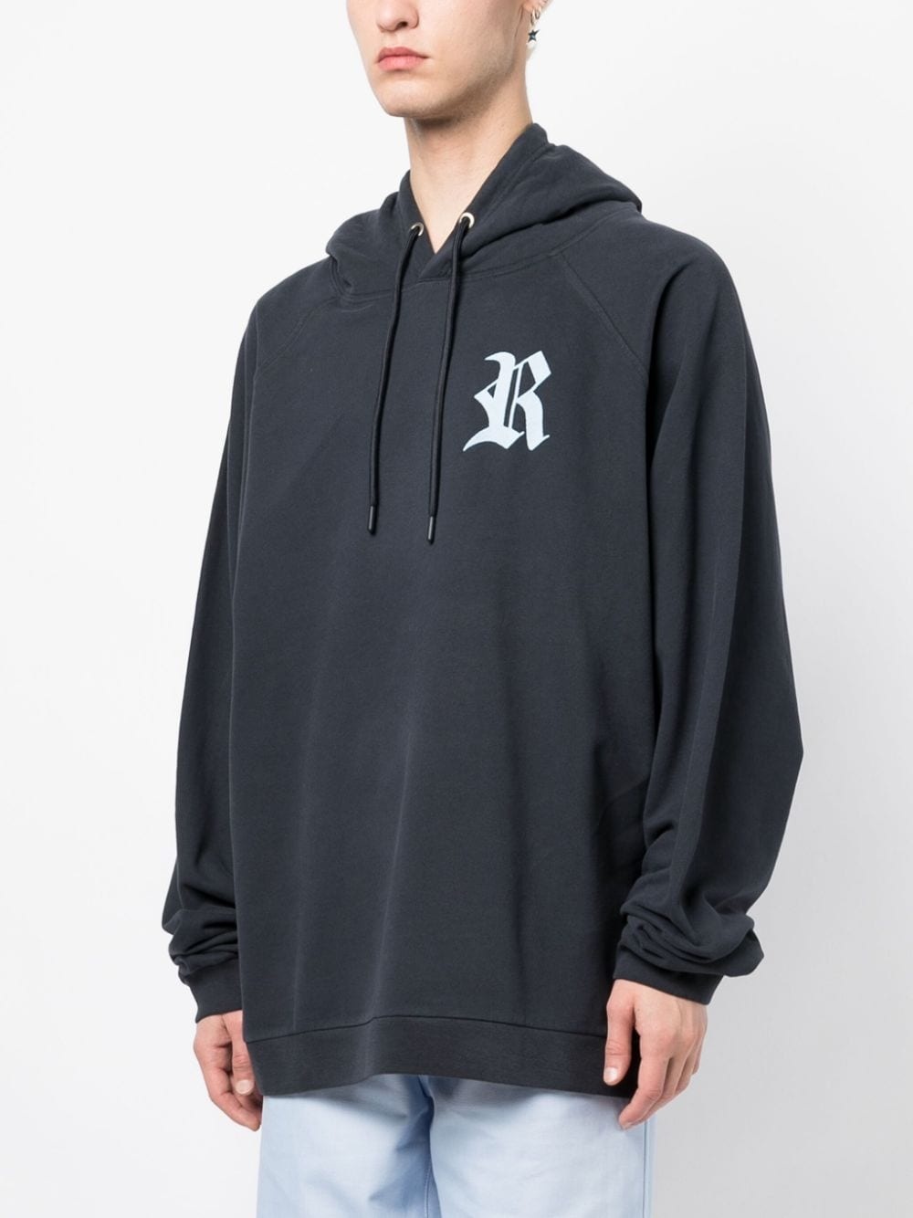 logo-embroidered cotton hoodie - 3