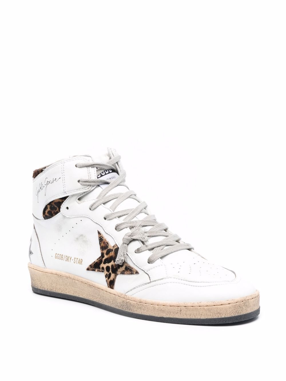 logo-print high-top leather sneakers - 2