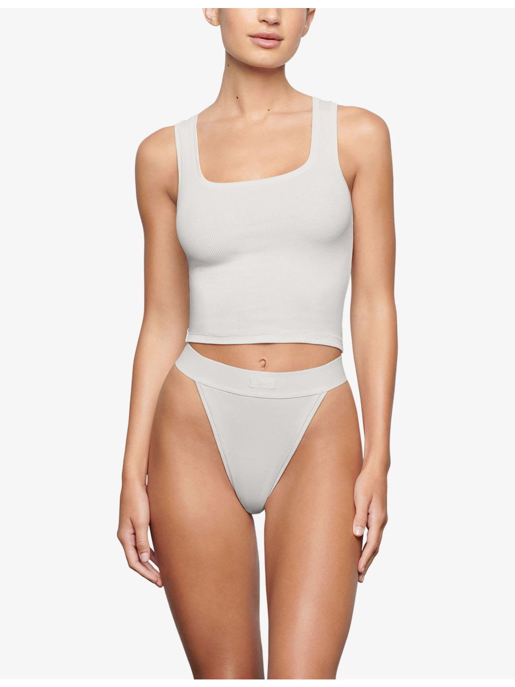 Scoop-Neck Ribbed Stretch-Cotton Tank Top - 2