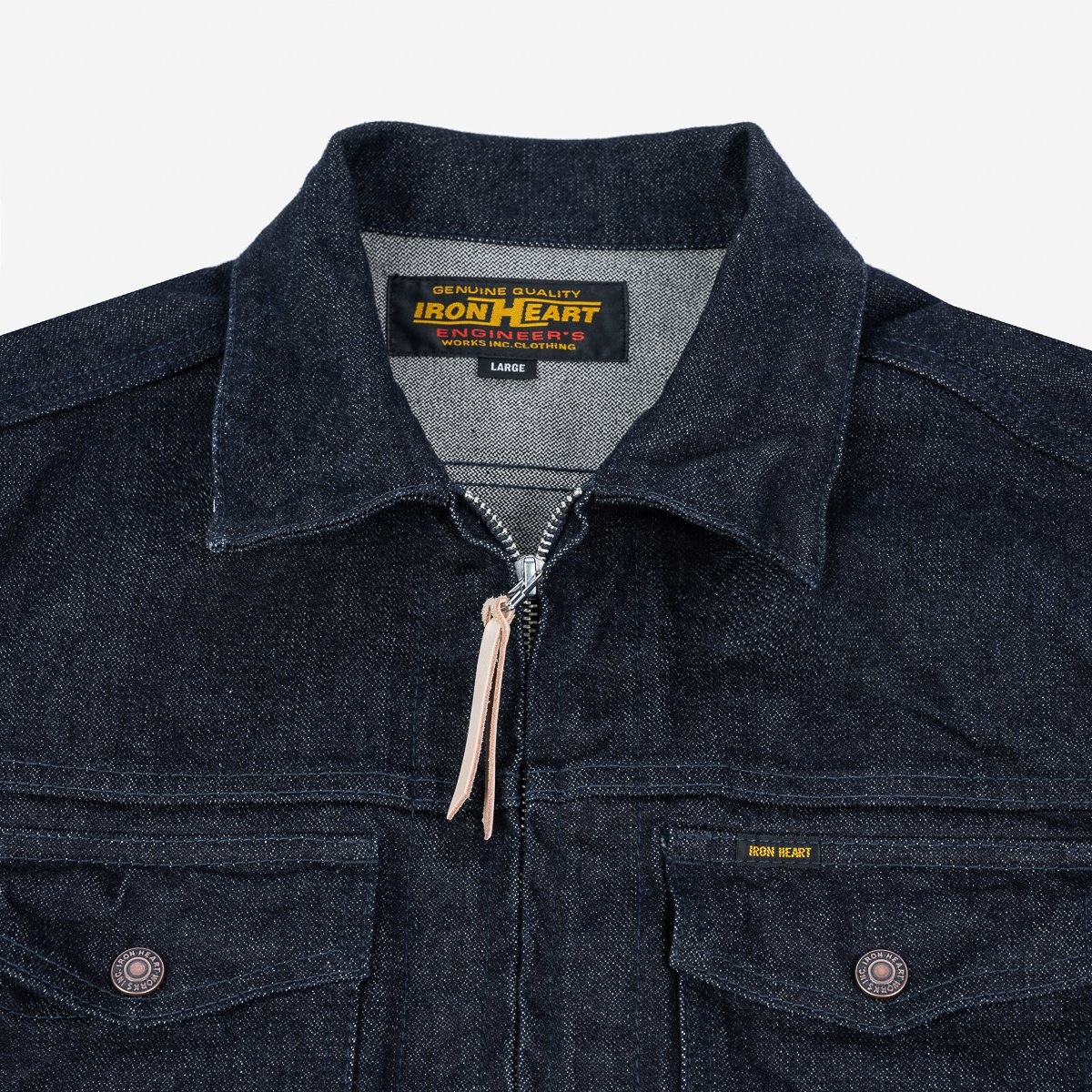 IHJ-122-IND 14oz Broken Twill Selvedge Denim Work Jacket - Indigo - 7