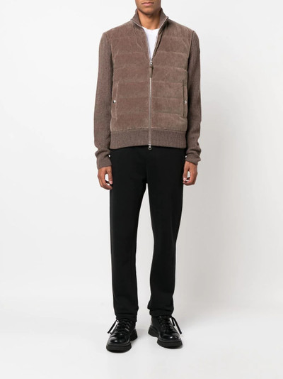 Moncler padded-panel knitted jacket outlook